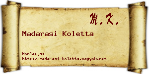 Madarasi Koletta névjegykártya